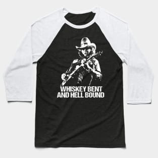 Men Whiskey Bent Outlaw Country Guitarist Baseball T-Shirt